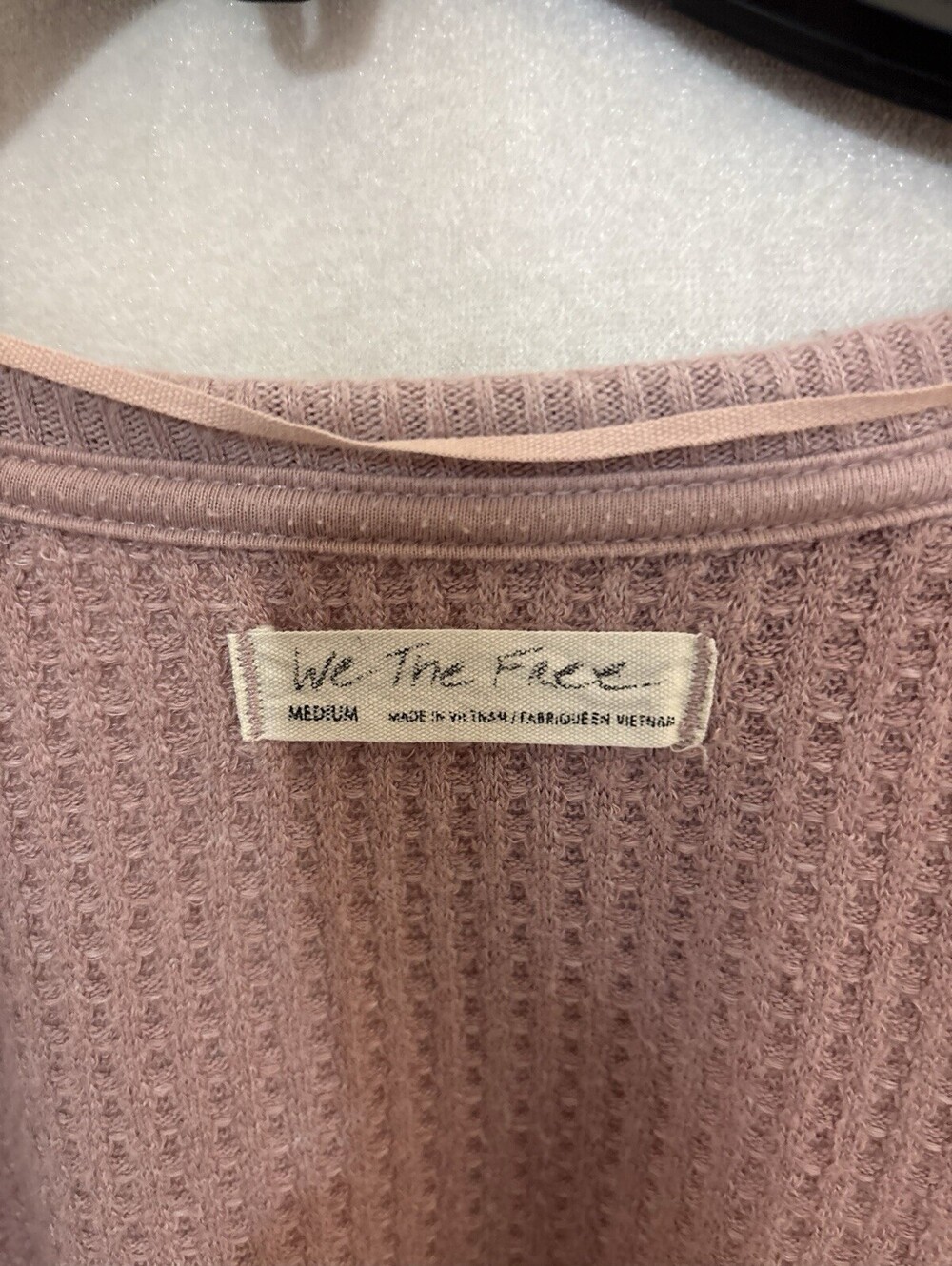 NWOT Free People Santa Clara Thermal Top size Medium Oversized Mauve - Picture 2 of 12